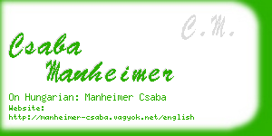 csaba manheimer business card
